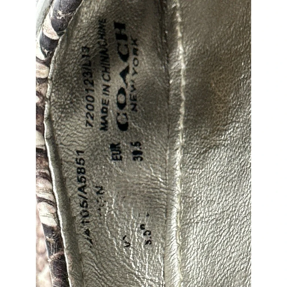 Coach Snake Print Leather Vernon‎ Ballet Flats Women's Size 9.5B Multicolor